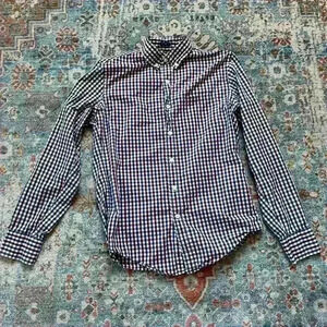 Jcrew red and blue checked button-up